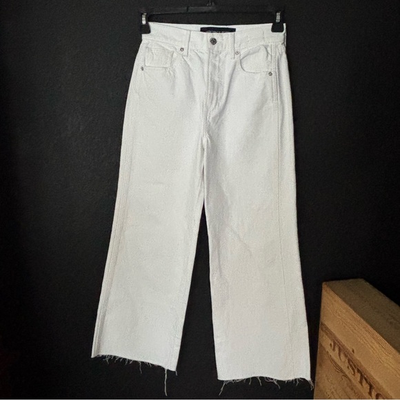 VERONICA BEARD Taylor Crop High-Rise Wide Jeans White - Picture 2 of 7
